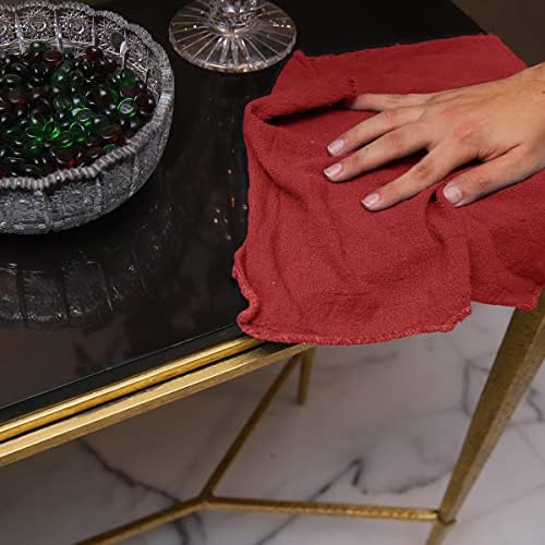 Avalon Towels Cotton Shop Rags – (Pack of 300) Size 12x14 Inches Cleaning Rags – Absorbent Shop Towels and Multipurpose Cleaning Towels for Automobiles, Industries, Garage and Homes (Red) - Image 6