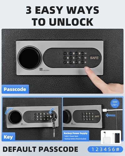 DAYI Drop Safe, 2.6 Cubic Feet Deposit Box with Drop Slot, Depository Safe with Fireproof Bag for Business & Home, Cash box for Documents - DM-52 - Image 4