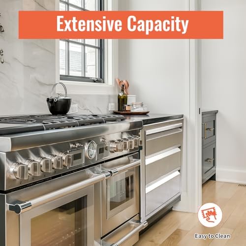 Outdoor Kitchen Drawers Stainless Steel Triple BBQ Drawers Built-in Drawer 14"" W x 21"" H x 23"" D for Outdoor Kitchen Island Patio Grill Station (14" W x 21" H x 23" D) - Image 6
