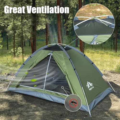 Night Cat Backpacking Tent for One 1 to 2 Persons Lightweight Waterproof Camping Hiking Tent for Adults Kids Scouts Easy Setup Single Layer 2.2x1.2m - Image 5