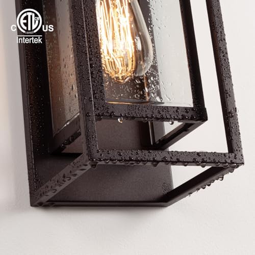 mirrea 14" Modern Outdoor Porch Wall Light, Oil Rubbed Bronze, 2 Pack - Image 6