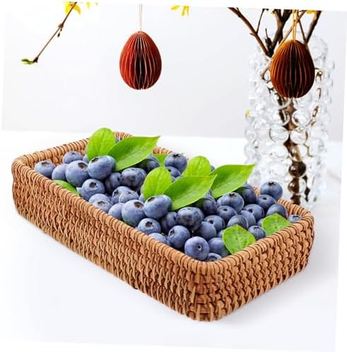 MAGICLULU 3pcs Rattan Bread Basket Bread Storage Woven Baskets Seagrass Picnic Serving Wicker Organizer Small Sundries Organizer Rattan - Image 3