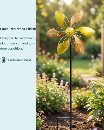 Metal Wind Spinner for Yard, 37" Kinetic Garden Decor - Image 4