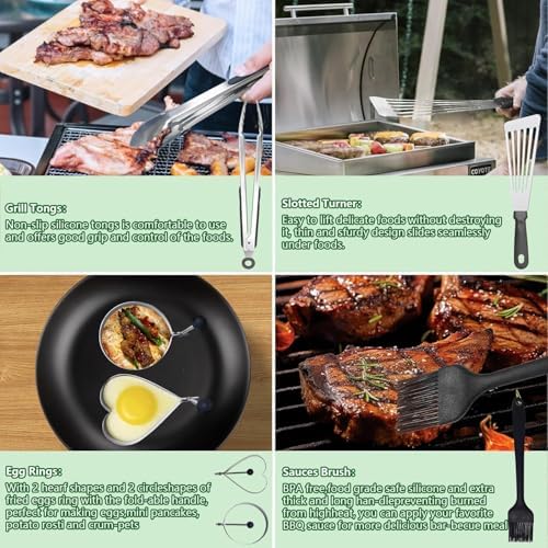 Griddle Accessories Kit for Blackstone and Camp Chef, 45 PCS Upgraded Flat Top Grill Accessories, Household Griddle Spatula Set with Enlarged Spatulas, Basting Cover, Scraper, for Outdoor - Image 5