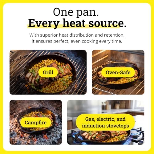 Lodge Pre-Seasoned Cast Iron Dual Handle Pan, PFAS-Free, 12 Inches - Image 6