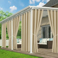 Outdoor Curtains for Patio Waterproof, 6 Drape Panels, Sun Shades by RichSets