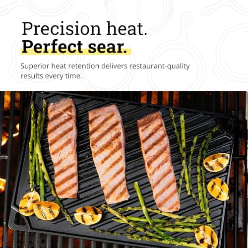 Lodge Reversible Cast Iron Grill/Griddle Pan XL, 16.75 x 11.5 Inches - Image 3