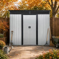 8X6 FT Outdoor Metal Storage with Lockable Sliding Doors by Unknown