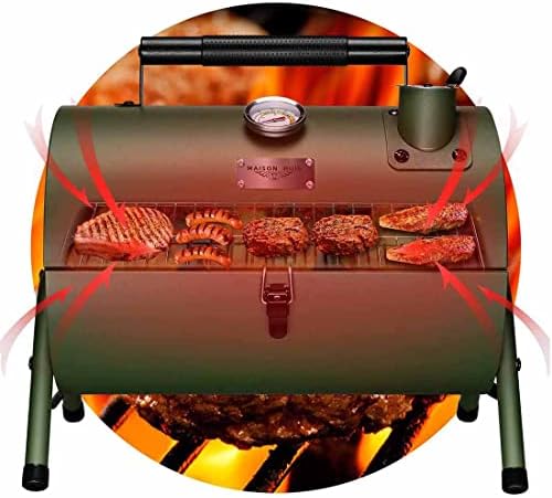 MAISON HUIS Small Charcoal Grill, Portable Tabletop BBQ Smoker for Outdoor Camping,Mini Grill for Tailgating, Hiking & Picnic, (Green) - Image 4