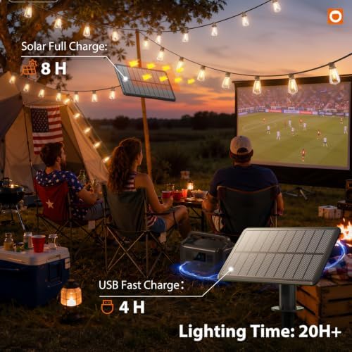 addlon 72FT Solar String Lights Outdoor, Waterproof Dimmable 24+2 LED - Image 2