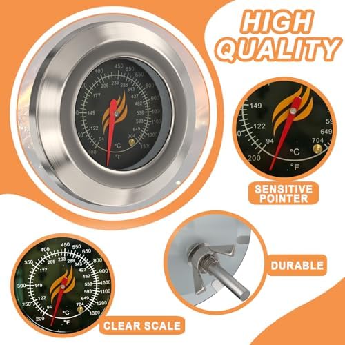 Temperature Gauge for Blackstone Tailgater Combo 1555 Griddle Parts, 3" Dia - Image 5