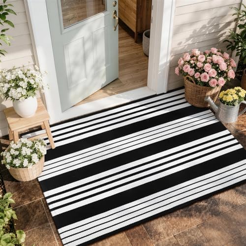 Halloween Door Mat 27.5"x43" Black and White Outdoor Rug Fall Porch Decor - Image 6