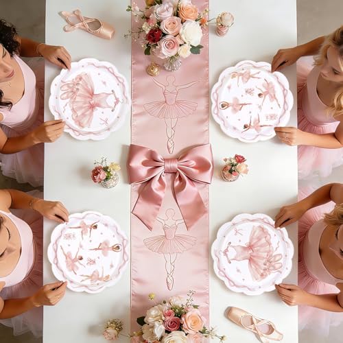 50Pcs Ballerina Birthday Paper Plates 9 Inch - Image 6