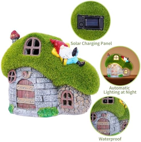 House Garden Statues with Solar Lights - Image 2
