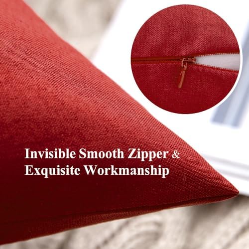 MIULEE Decorative Outdoor Pillow Covers Christmas 18x18 Red - Image 3