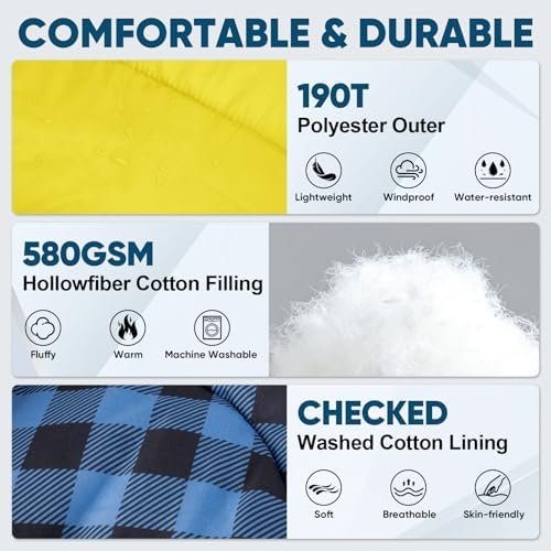 PTEROMY Sleeping Bags for Adults, Lightweight and Machine Washable, Water Resistant Backpacking Camping Sleeping Bag for Warm Cold Weather, Camping Essentials for Hiking Travel - Image 5