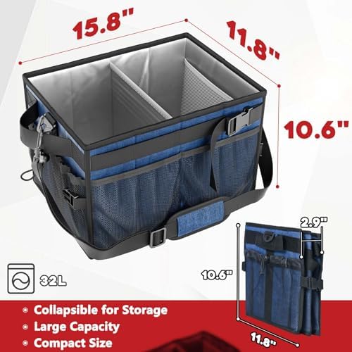 FANGSUN Grill Caddy, Foldable BBQ Caddy with Paper Towel Holder, Blue - Image 6