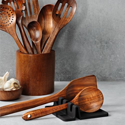 Zulay Kitchen Silicone Utensil Rest - BPA-Free, Durable Spoon Rest with Drip Pad - Heat-Resistant for Stove Top & Counter - Kitchen Gadget Holder - Image 6