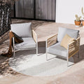 ZANDOR Aluminum Outdoor Patio Furniture 2 Pcs Armchair, All-Weather Metal Modern Outside Furniture with Washable Thick Cushion, HDPE Woven Rope Rattan Bistro Sofa Chair, Garden/Backyard/Porch, Silver by ZANDOR%7CGoodtimesstartoutside