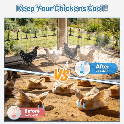 Kalolary 100FT Chicken Coop Misting Cooling System for Cooling Poultry - Image 4