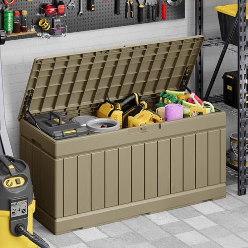 Devoko 78 Gallon Deck Box, Waterproof Resin Outdoor Storage Box - Image 4