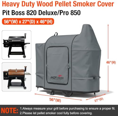 Foldable Grill Cover for Pit Boss 820 Deluxe/Pro 850, Waterproof 600D Heavy Duty Wood Pellet Smoker Cover, Fade＆Tear Resistant Pellet Grill Cover for Z Grill 700 Series,Gray - Image 5