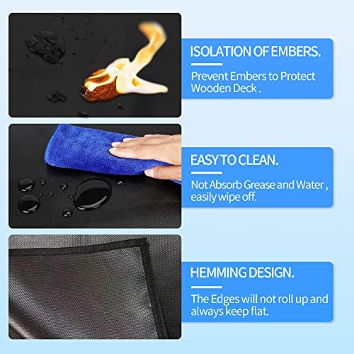 Large 65x40 inch under Grill Mats for Outdoor Grill - Double-sided Fireproof Fire Pit Mats for under Fire Pit Fireplace- Waterproof BBQ Mat under BBQ -Grill Floor Pad for Patio Deck Protector - Image 5