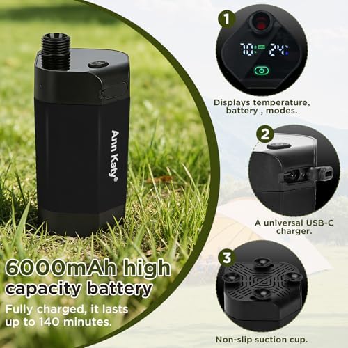 Ann Katy Portable Camping Shower Pump,Rechargeable Electric Outdoor Shower - Image 3
