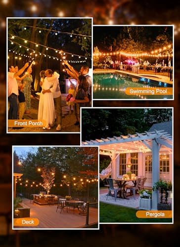 Outdoor String Lights, 55(50+5)FT 25 Bulbs IP65 Waterproof Patio Lights - Image 5