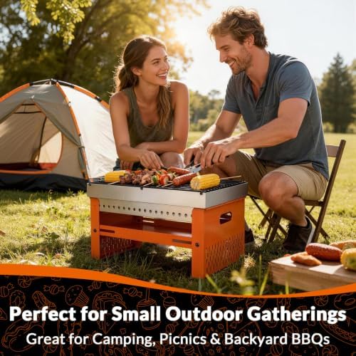 Portable Foldable Charcoal Grill, Small Tabletop Hibachi, BBQ Grill - Image 4