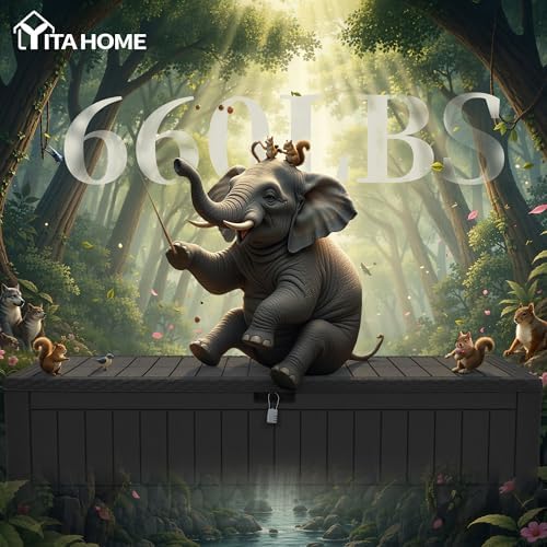 YITAHOME 200 Gallon Large Outdoor Storage Box XL Resin Deck Box with Lock - Image 5