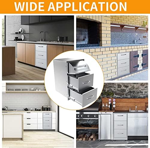 Outdoor Kitchen Drawers 17W x 30H x 21D Inch, Flush Mount Access BBQ Drawers, BBQ Island Drawers for Outdoor Kitchens or BBQ Island Patio Grill Station - Image 6