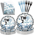 96Pcs Two Fast Birthday Party Decorations, Serves 24 by Greencian