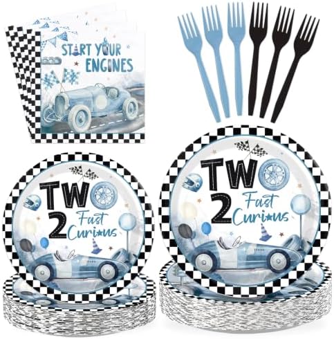 96Pcs Two Fast Birthday Party Decorations, Serves 24 by Greencian