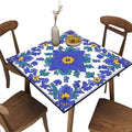 Square Elastic Tablecloth, Mexican Talavera Pattern Printed on Washable Folding Table Square Cover, Great for Picnics BBQs Daily Meals, Fit for 28" x 28" Square Tables by JRBSZMI2