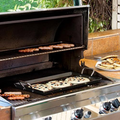 Lodge Pre-Seasoned Carbon Steel Griddle, 18 x 10 Inches - Image 2