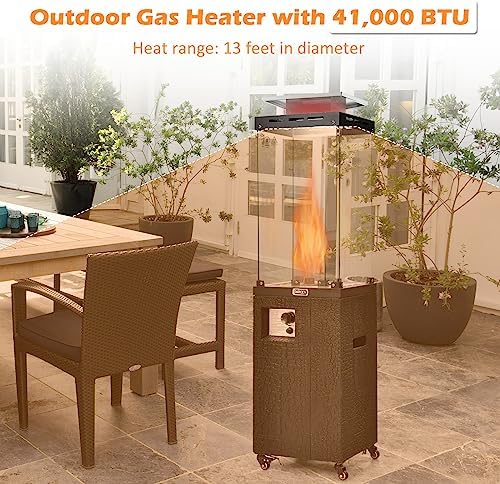 Tangkula 41,000 BTU Propane Patio Heater with Waterproof Cover (Black) - Image 2
