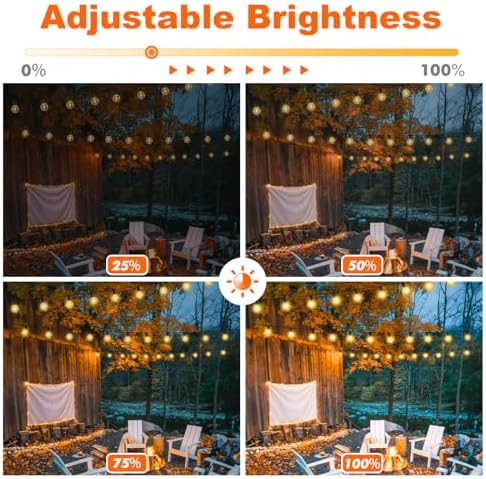 200FT LED Outdoor String Lights with Dimmable 3 Color Lights with Remote - Image 3