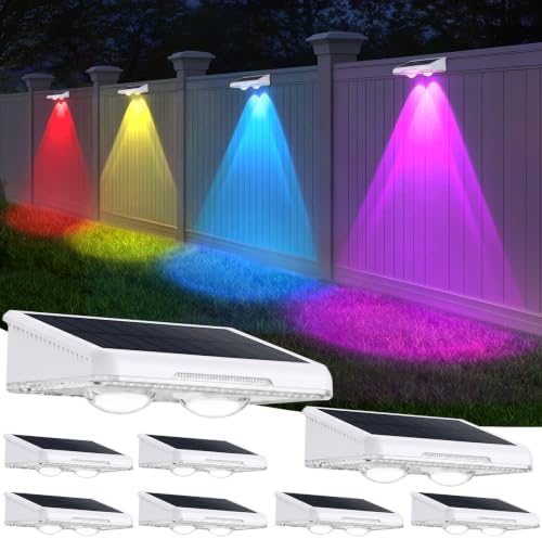 Brightever Solar Fence Lights Outdoor White 8-Pack, Color Changing by Brightever