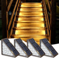 JOFIOS Solar Step Lights for Outside,4pack Solar Stair Lights Outdoor Waterproof IP67,Outdoor Deck Step Lights,Solar Outdoor Lights for Staircase,Patio,Front Step(Warm Brown) by JOFIOS