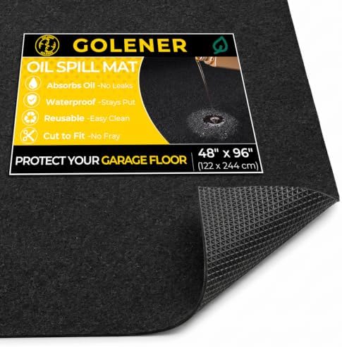 Heavy Duty Oil Spill Mat, Oil Mat, Garage Floor Mats for Under Car, 48"x96" by Golener