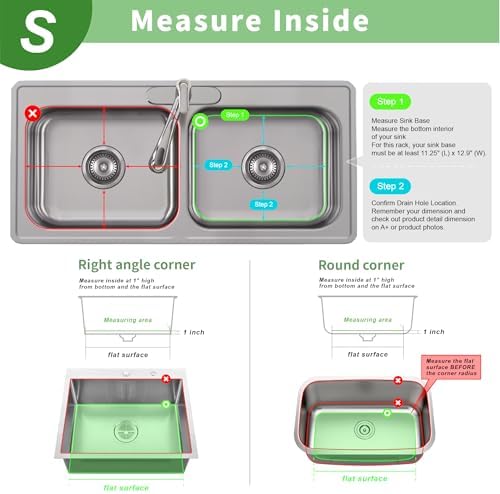 SunnyPoint 304 Stainless Steel Sink Protector Rack – Rust-Resistant Grid for Kitchen Sink Bottom, Scratch Prevention, Drainage Support – Fits Sinks 10.75" x 12.4", Center Drain Hole Required - Image 5