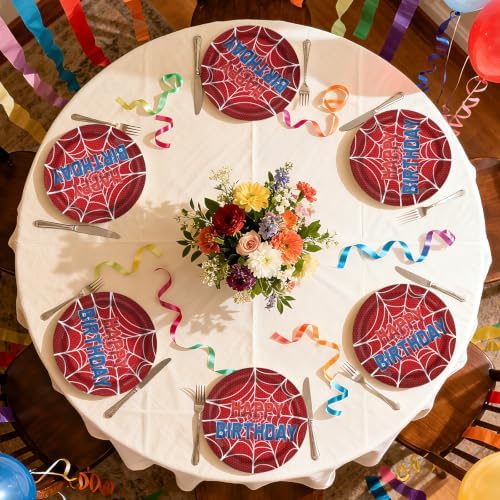 50Pcs Spider Theme Web Birthday Paper Plates 9 Inch - Image 6