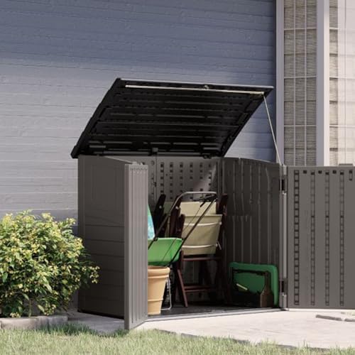 Suncast 34 Cu Ft Horizontal Storage Shed, Resin, Lockable, Stoney Black - Image 6