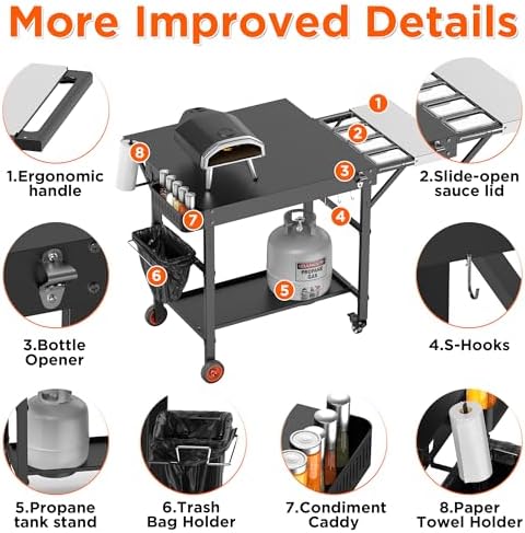 Pizza Oven Table with Cover for Ooni Pizza Ovens - Image 4