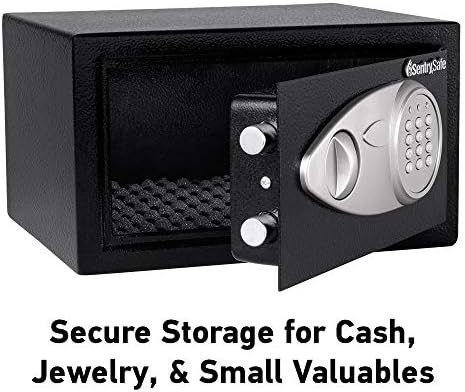 SentrySafe Medium Safe with Digital Keypad, Lock Box with Code has Interior Lining and Bolt Down Kit that Secures Pistol, Money, 0.41 Cubic Feet, 7.6 x 11.4 x 10.4 Inches, X041E - Image 3