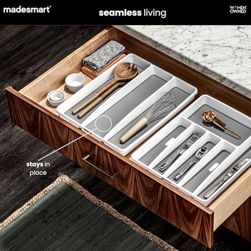 madesmart Classic Utensil Tray, White, 3 Compartment (Pack of 6) - Image 2