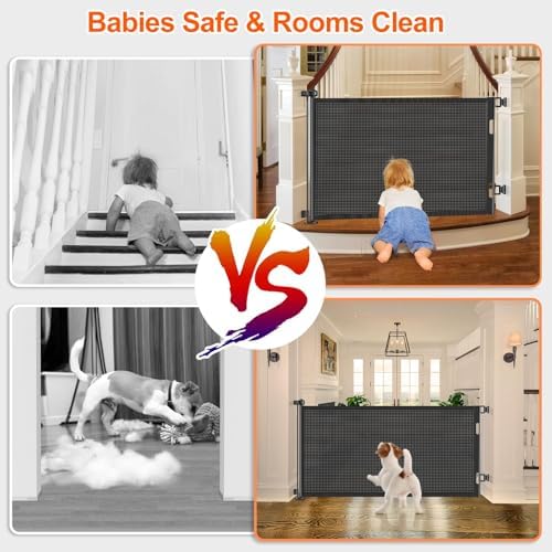 EZIGO 71 Inch Retractable Baby Gates Extra Wide Reinforced Baby Dog Gate - Image 4