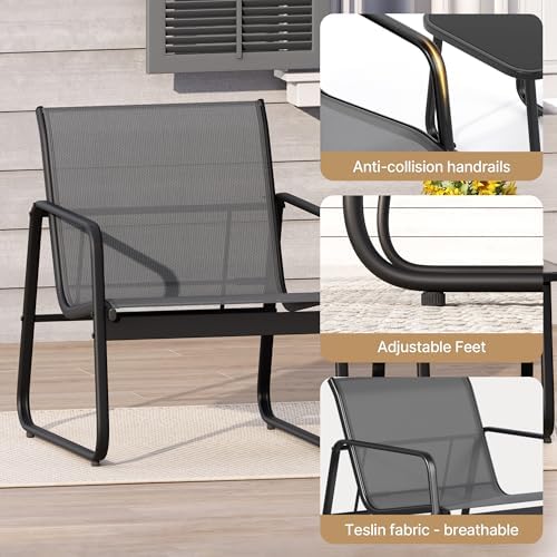 Gizoon Patio Chairs Set of 2, 3PCS Patio Furniture Set, Balcony Chair Set - Image 4