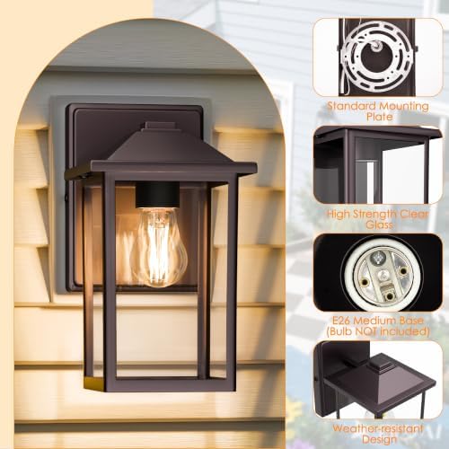 MATAMEYE Outdoor Wall Light Fixture, Exterior Waterproof Porch Lighting - Image 6